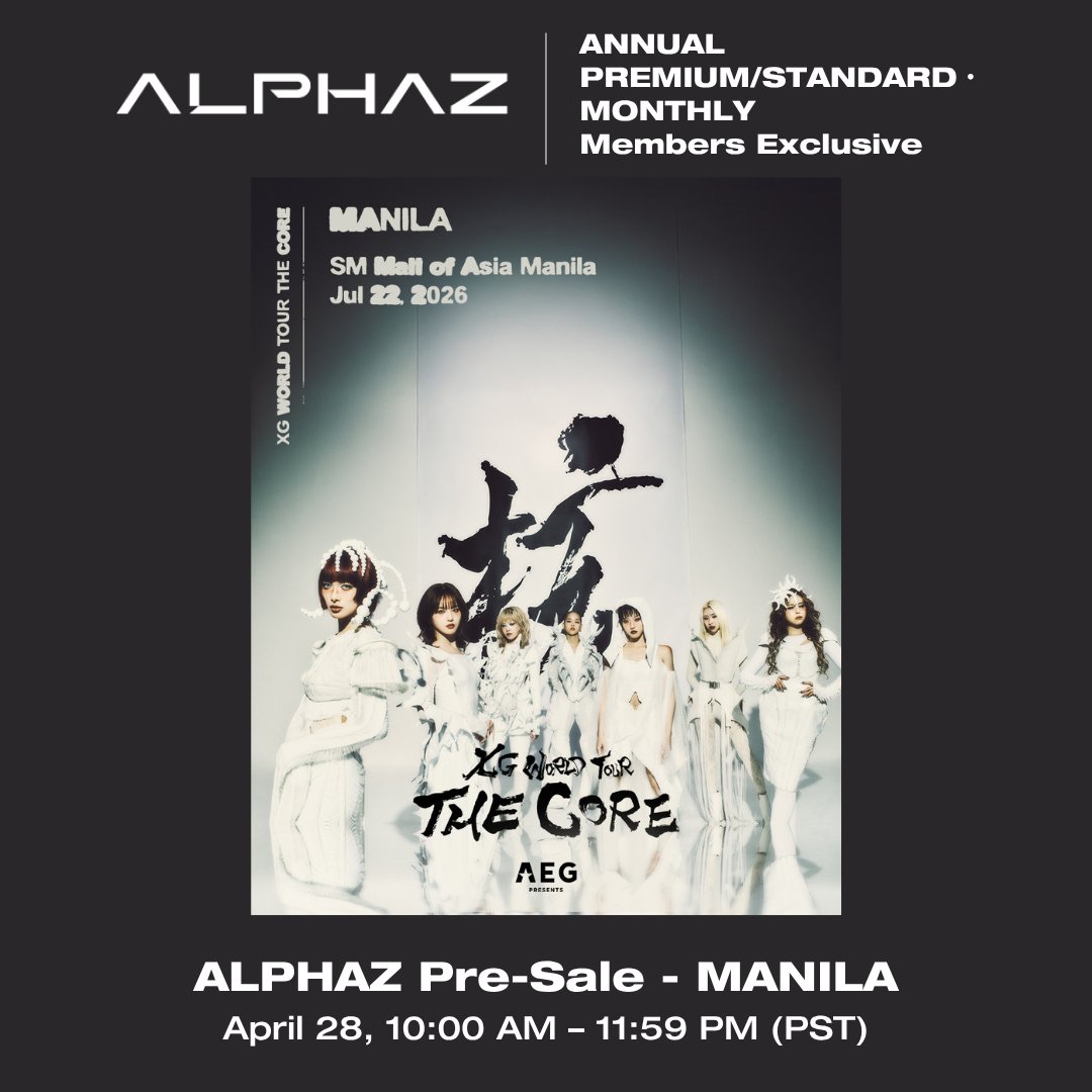 🈸XG WORLD TOUR: THE COREマニラ公演☆ALPHAZ Pre-Sale (Paid) ALPHAZ