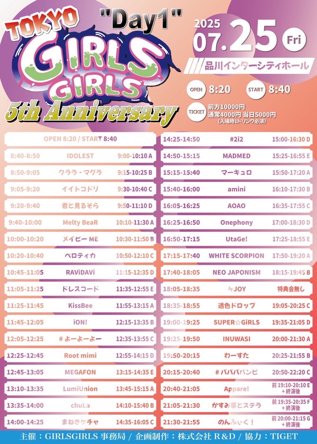 TOKYO GIRLS GIRLS~ 5th Anniversary ~day1 - TimeTree