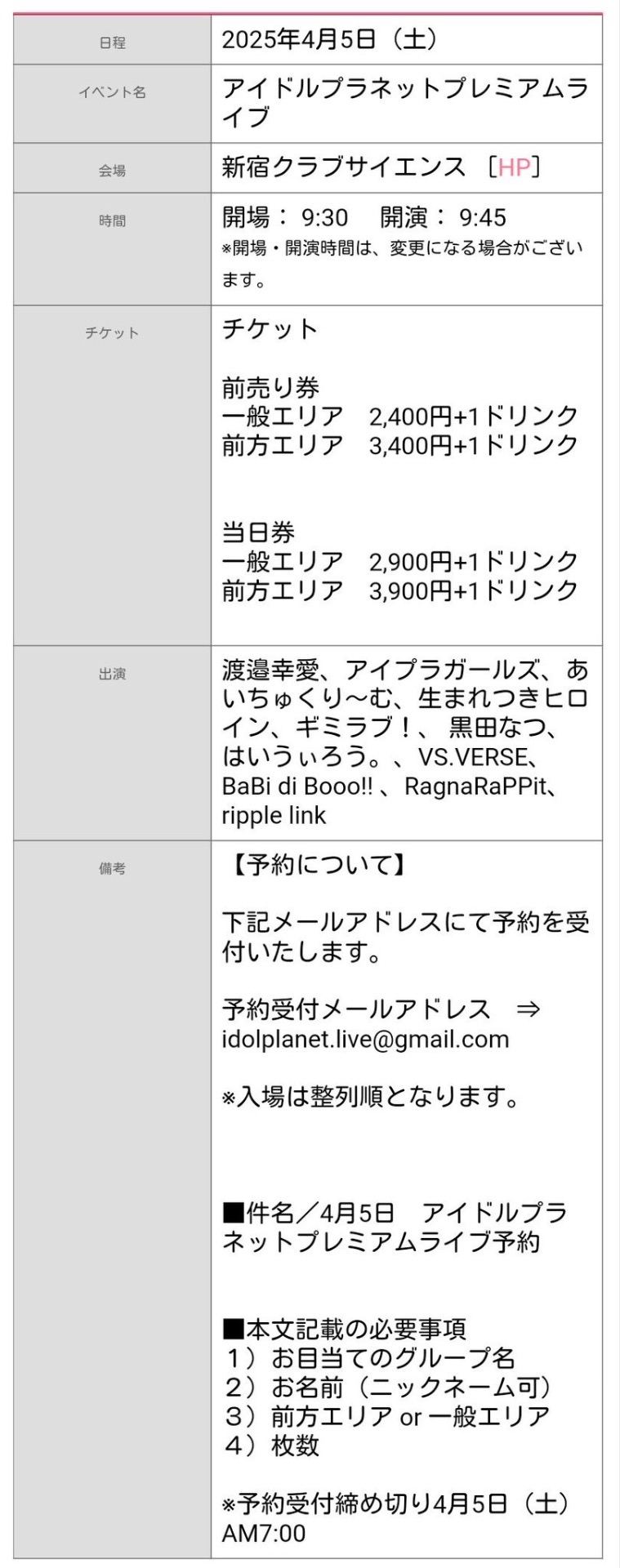 新宿LIVE （はせぴー生誕LIVE） - TimeTree