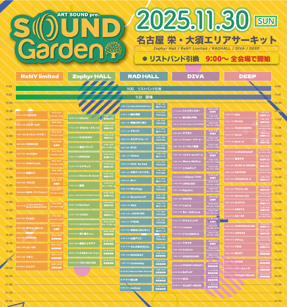 名古屋】「SOUND GARDEN 2025」 - TimeTree