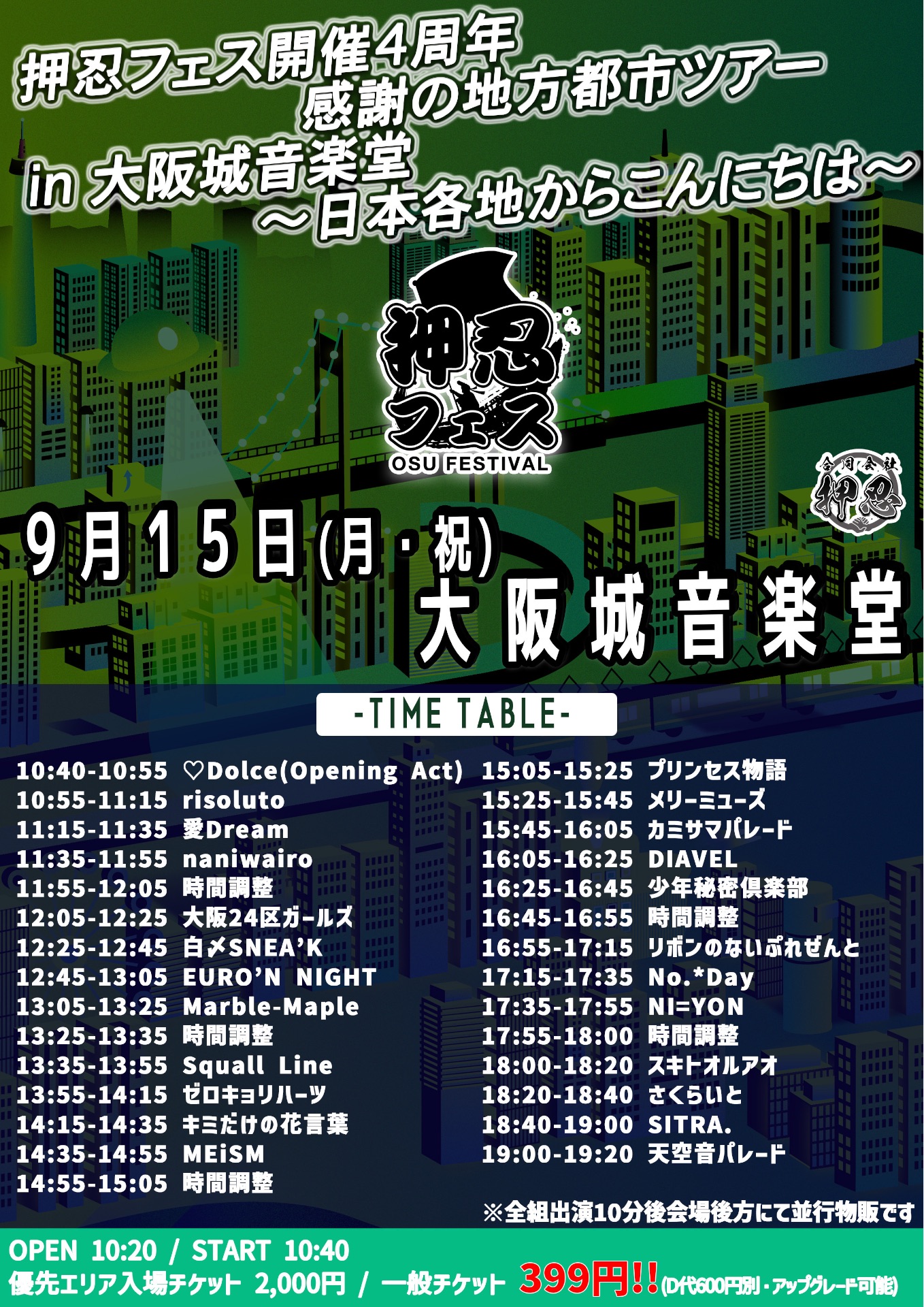 大阪 押忍フェス - TimeTree